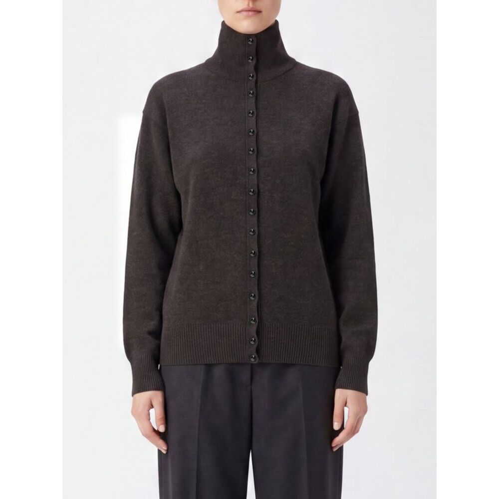 Lemaire Women Lemaire High-Neck Pure Wool Cardigan With Button Closure